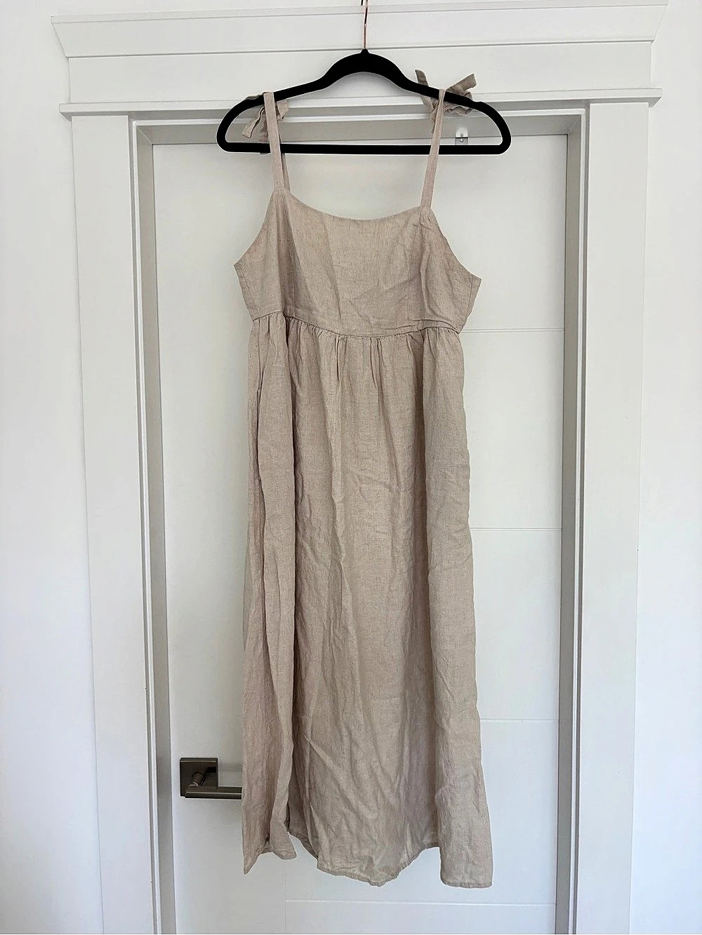 Joe Fresh Linen Cotton Midi Dress Maxi Dress in Beige Small